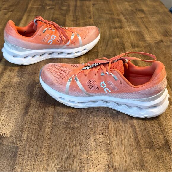 On Running Cloudsurfer Neutral Sneaker Shoe Cushion Flame Orange White Men 11.5 main image 7